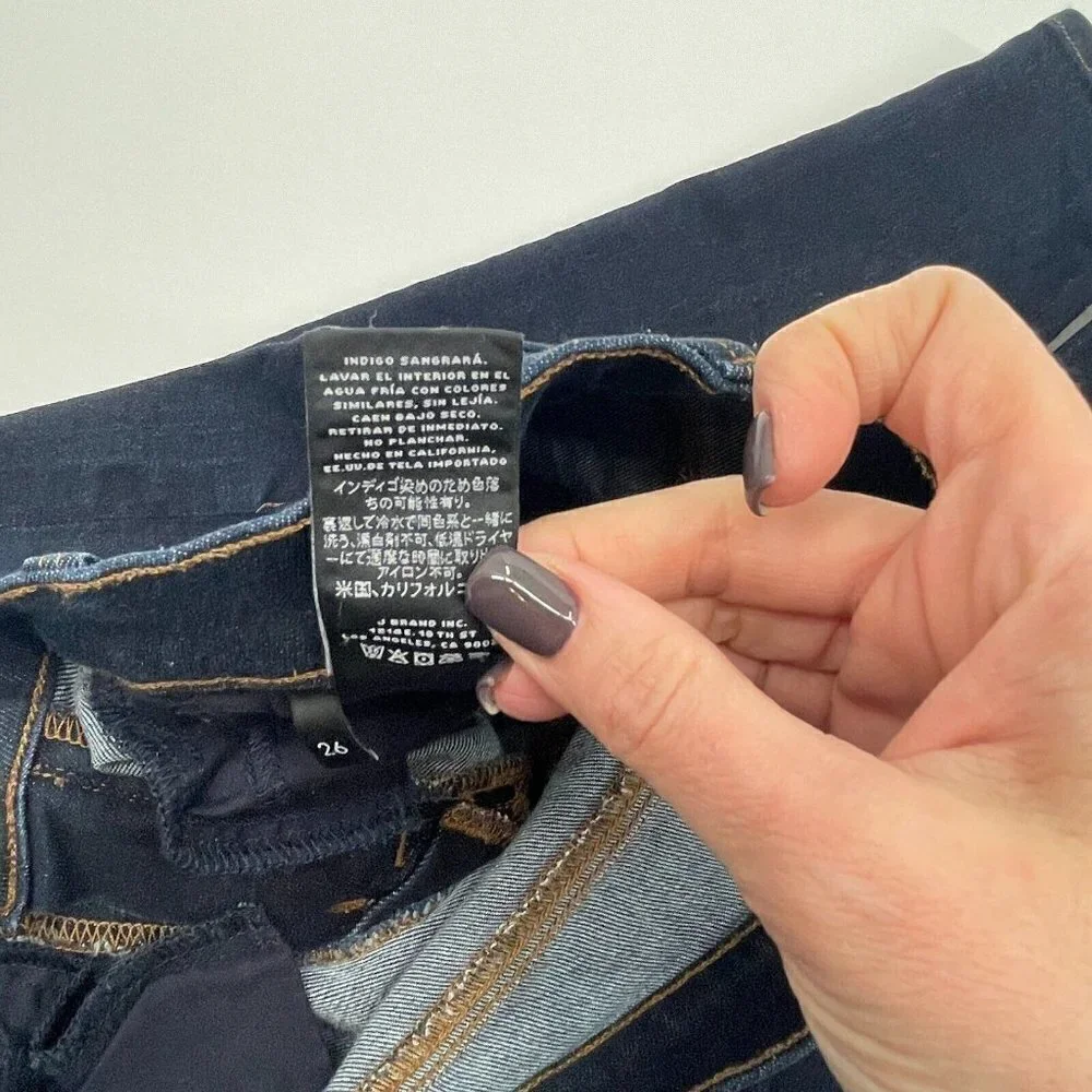 J Brand Womens Jeans 26 High Rise Skinny Denim Dark Blue Casual Stretchy Comfort